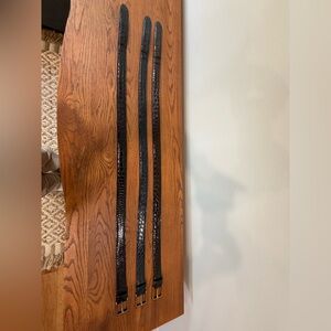 Men’s Size 42” Genuine Crocodile Belts Saks Fifth Avenue. Sold As Bundle of 3.